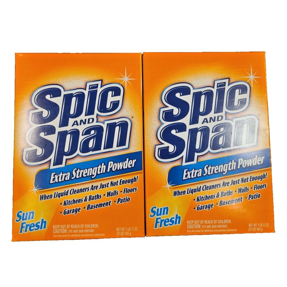 (2) Spic and Span Extra Strength POWDER Sun Fresh 27 oz / 1 lb 11 oz Each Lot